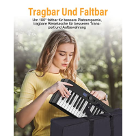 OYAYO Skládací klavír s 88 klávesami Piano Full Size Semi Weighted, skládací klaviatura s USB MIDI a Bluetooth, taška na klavír,